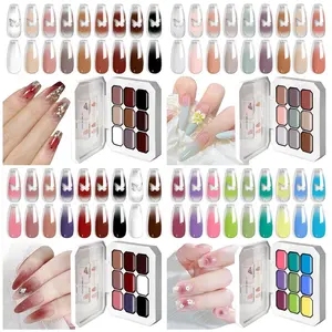 LIMEGIRL gradual painting nail polish patting gel, 9-color gradual gel nail polish, suitable for gradual nail halo nail, French nail DIY nail art, palette portable gift, Crazy nail art