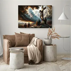 Christian Art Crucifixion Print Jesus on the Cross Art Wall Jesus Picture Modern Home Decor Canvas Wall Art Poster