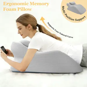 4 in 1 Bed Pillow, Wedge Pillow/sofa, Memory Foam Butt Pillow Cushion for Lumbar Support, 27° Lift Posture Support Pillow for Home Livingroom Bedroom,sofa Use, Ideal for Sitting and Lying,Multi-purpose,Gift Tiktokshop