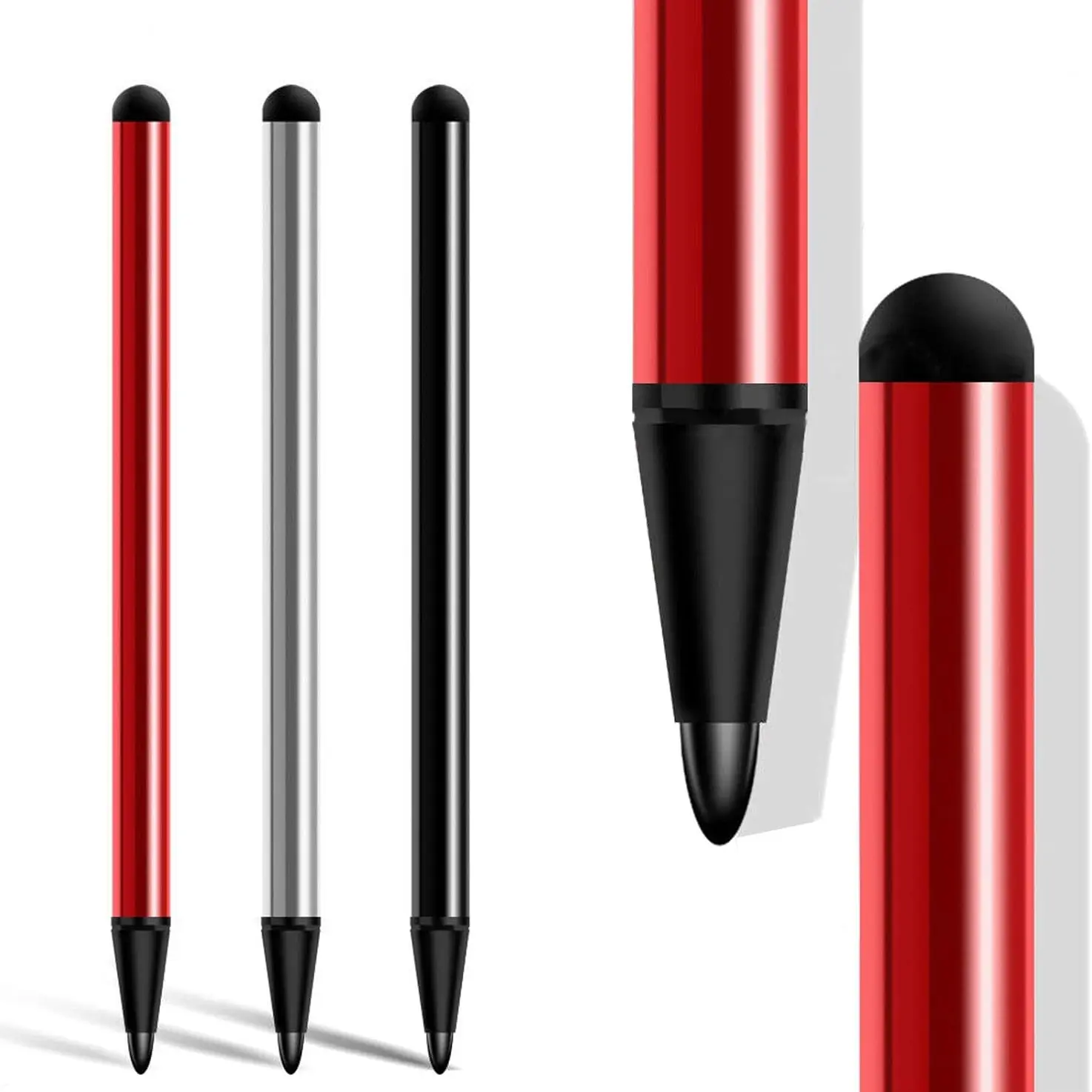 T Tersely 2-In-1 Phone Touch Screen Stylus Pen, 3-Pack Dual-Function Pens for iPhone & Samsung, Stylus Pen for Android, Compatible with iPad & Tablets, Tablet Styluses, Touchscreen Pen
