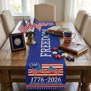 250 Anniversary USA Table Runner, 4th of July Table Runner 250th Anniversary Decorations America Patriotic 250 Years of Freedom 1776-2026 Memorial Day Home Party Decor