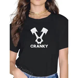 100% Cotton Cranky Car V8 Engine Crankshaft Cars Lover, Mechanic T-Shirt