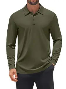 COOFANDY Men's Long Sleeve Polo Shirts Quick Dry Moisture Wicking Lightweight Golf Shirts Casual Collared Shirt