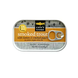 Cole’s Seafood Smoked Rainbow Trout Fillet with Lemon & Cracked Pepper for Healthy Snacking & Quick Meals Seafood Snack High Protein, Low Carb & Keto-Friendly