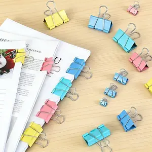60pcs Color Metal Binder Clips, Bulk Pack Mixed Color Long Tail Design Clips, Durable Office Supplies for Teachers, Students, Businesses, Organize Paperwork