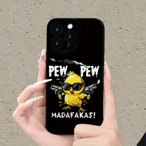 Creative Cool Duck Smartphone Casing, TPU Soft & Flexible Cellphone Accessory, Handheld Device Protection for iPhone 16 15 14 13 12 11 XS XR X 7 8 Plus Pro Max Mini, Easy to Install/Remove, Scratch-Resistant Unisex Phone Cover
