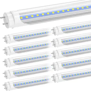 JESLED 2FT LED Tube Lights T8 G13 Bi-pin Type B 10W 24W Equivalent Fluorescent Bulbs Double-End Power 6000K Garage Workshop Warehouse Closet Cabinet LED Shop Lights 1120LM Ballast Bypass 24 Inch F20T12 Replacement 24 Pack