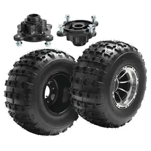 18x9.50-8 8 18x9.5-8" ATV UTV Tires with Rims 18x9.50x8 Wheels & Wheel Hubs 4 Sutd for Golf Cart Go Kart Karting Drift Trike Quad Buggy Lawn Mower Four Wheelers Mini Bike Tire Tubeless