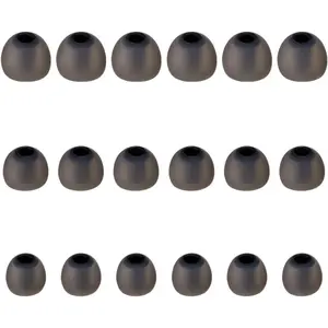 Soft Silicone Replacement Tips For in-Ear Headphones, Earphones(Inner Hole from 3.8mm-4.2mm) 9 Pairs S/M/L, Black