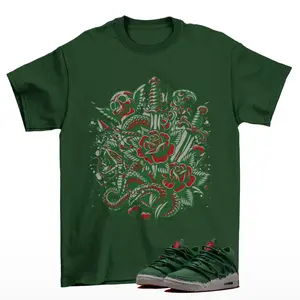 Daggers Sneaker Shirt Green to Match Jordan 3 Concrete Rose
