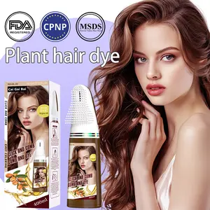 QIUFSSE Instant Gray Coverage Hair Color Comb – Plant-Based Formula with Ginseng & Ginger, Gentle Nourishment, Easy Root Touch-Up, No Mixing Required (400ml / 13.5 fl oz)