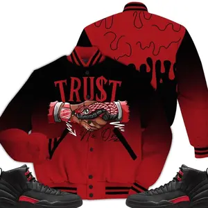 Bloodline 12s Outfit Varsity Jacket, Snake Trust No One Sneaker Color Match Shirts