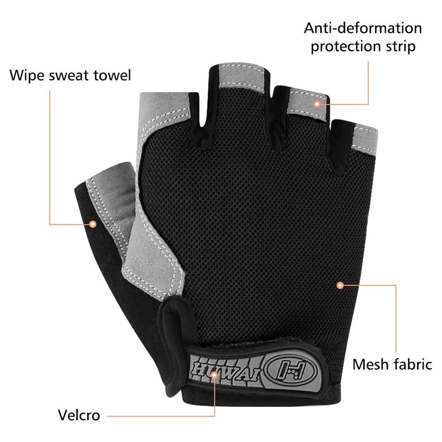 Accmor Cycling Gloves for Men Women, Half Finger Bike Gloves, Anti-Slip Shock-Absorbing Breathable Gloves for Road Bike MTB, Fitness and Outdoor Sports