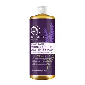 Lavender All in 1 Castile Soap - Biodegradable - Non-Paraben - Vegan - Made with Essential Oils Skin and All Purpose Cleanser