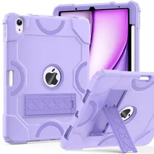 Z-PCS5  Case for iPad Air 11-inch (M3) 2025/ (M2) 2024, iPad Air 5th/4th Generation (2022/2020) 10.9 Inch, Heavy Duty Shockproof Rugged Protective for i Pad Air 11'', Purple+Purple