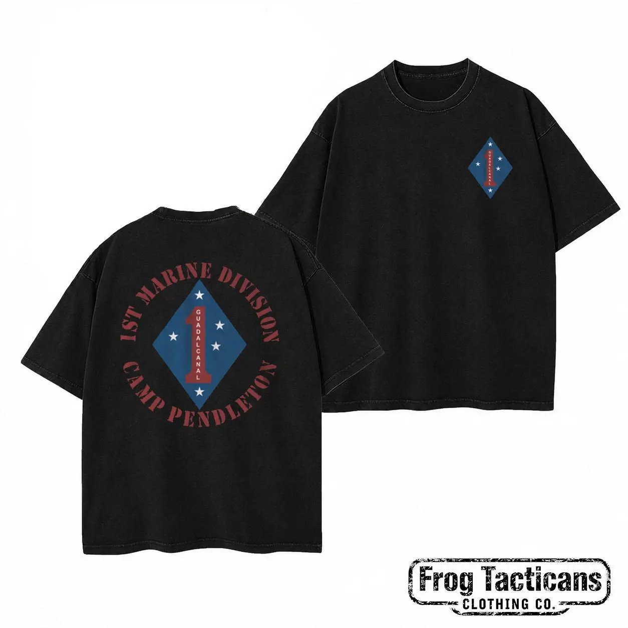 1st Marine Division T Shirt Camp Pendleton Guadalcanal Retro Tactical Diamond Logo Graphic Tee Gift Men