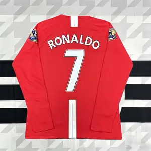 07-08 Home Red Fan Edition Ronaldo #7 Long-Sleeve Soccer Jersey