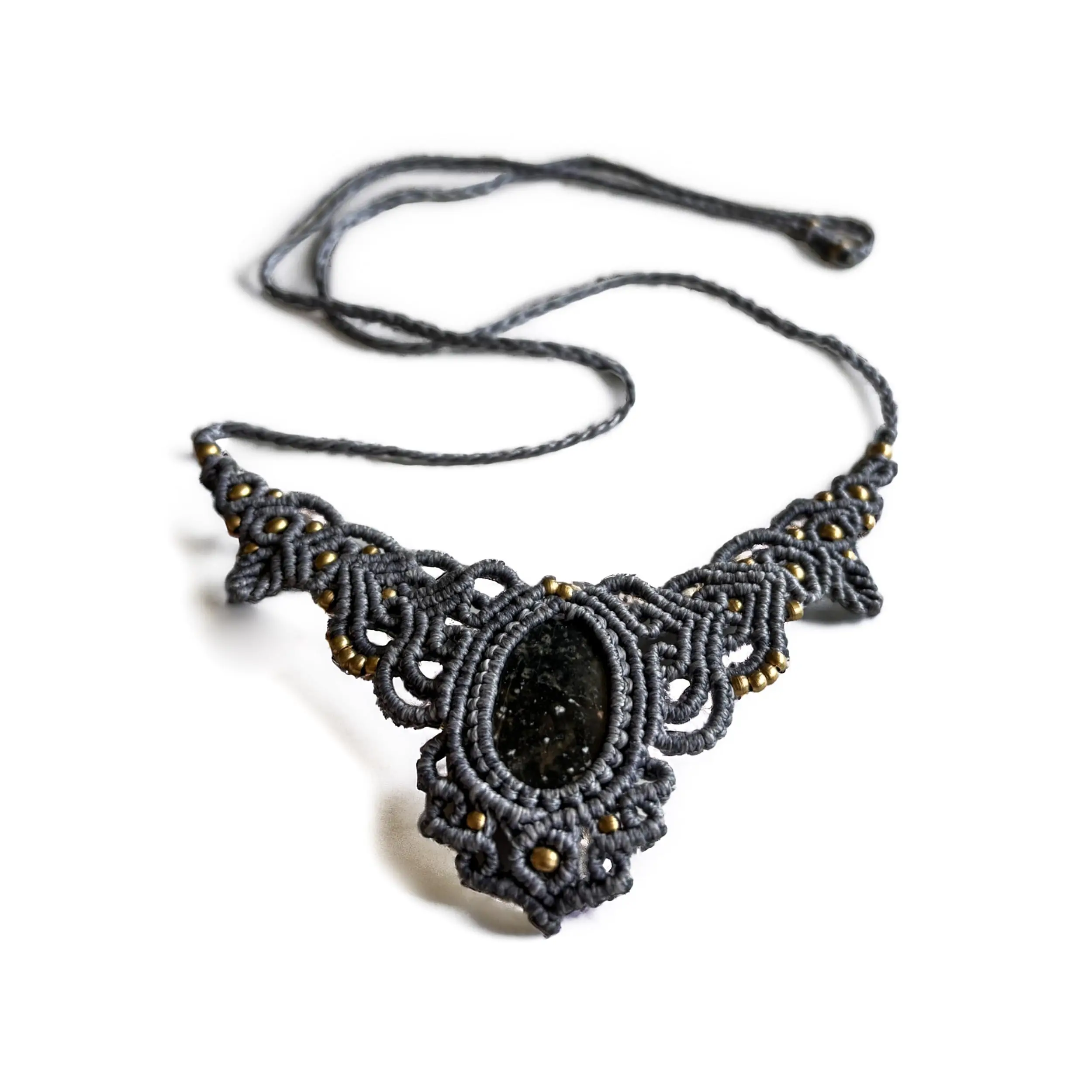 AYANA Black Onyx Macramé Crystal Necklace for Protection & Inner Strength – Thoughtful Spiritual Gift for Energy Clearing, Grounding & Chakra Healing
