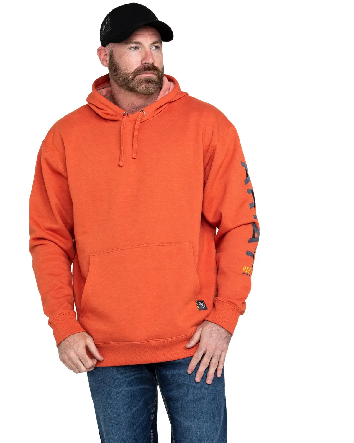 Ariat Men's Men'S Volcanic Heather Rebar Graphic Hooded Work Sweatshirt - 10027809