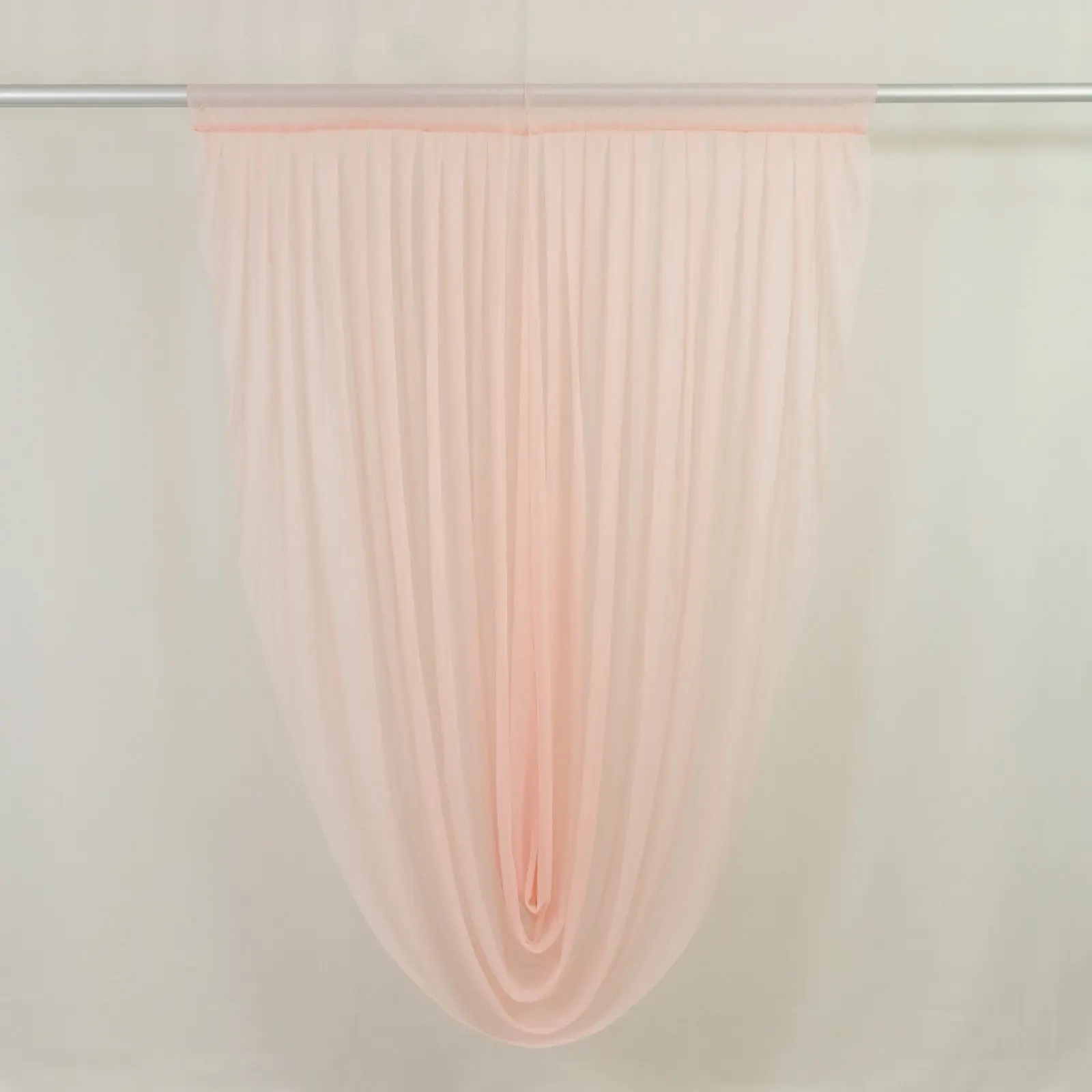 Semi Sheer Chiffon Curtain Panel - 4ft x 6ft Blush Pink Voile, Rod Pocket Top Single Panel for Bridal Showers, Home Decoration Window Valance, Curtain Panels, Home Decoration Curtain