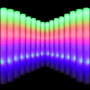 130Pcs Light Up Glow Sticks Bulk, LED Foam Sticks in The Dark with 3 Modes Flashing Led Foam Multicolor Batons Light up Party Favors for Birthdays, Weddings, Concerts, Festivals