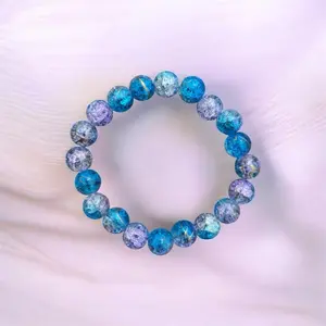 Blue Beaded Bracelet with Gradient Shades of Blue and Purple for Stylish Accessory