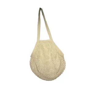 White Reusable Mesh Grocery Bag | Washable Cotton Shopping Bag Perfect for Produce, Farmers Market, Supermarket, and Picnics | Breathable Mesh Keeps Fruits and Vegetables Fresh | Portable Eco-Friendly Storage Bag That Folds Small