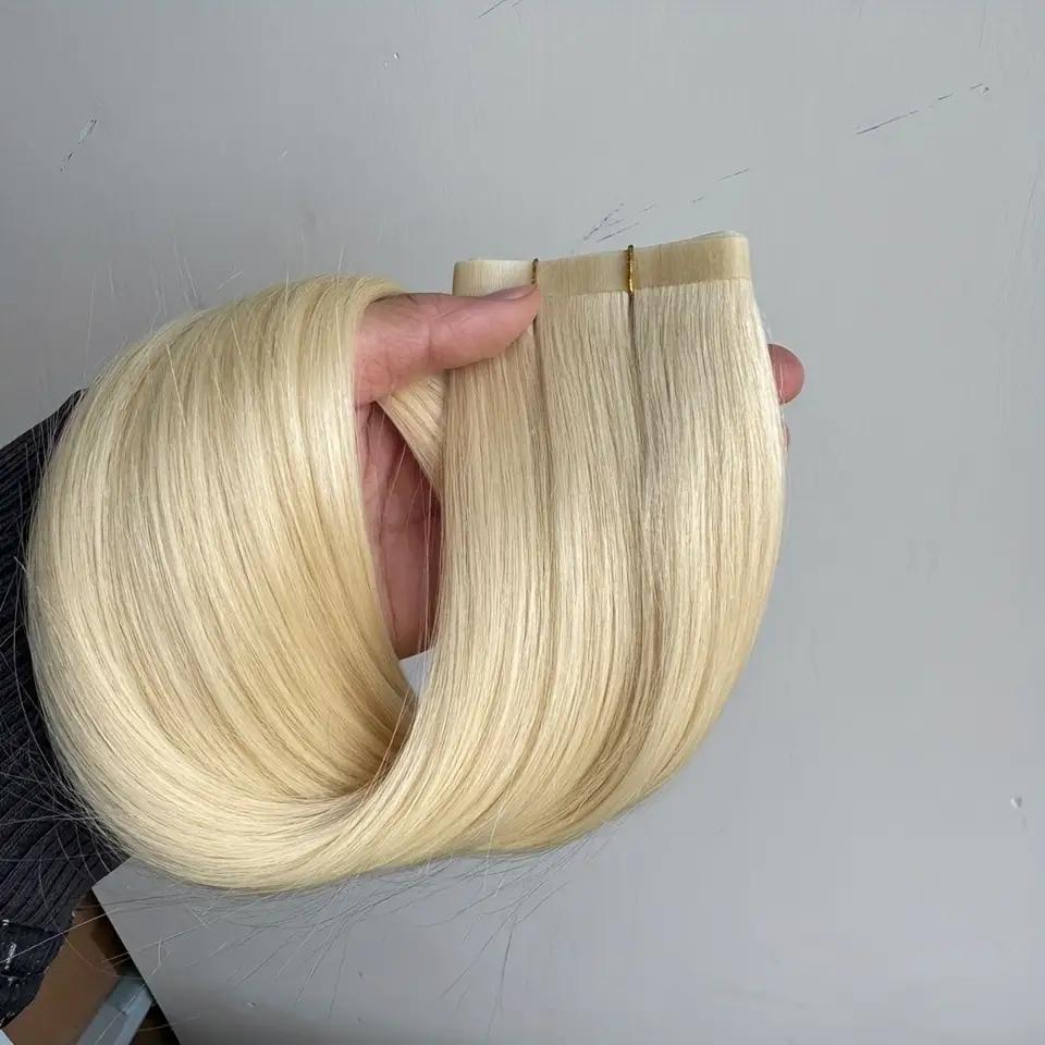 Long PU Weft Human Hair Bundles 12-28 Inch, No Glue Required, 80cm PU Weft 50g, Natural Real Human Hair Extensions, Salon Grade Quality