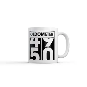 Oldometer Mug Funny Sarcastic Old Person Graphic Novelty Coffee Cup - 11oz Funny Coffee Mugs Ceramic Printed Drinkware Cup