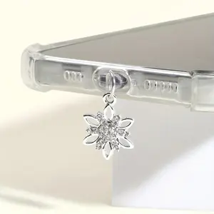 Star Design Phone Dust Plug, Rhinestone Decor Phone Charging Port Dust Plug, Fashion Phone Accessories for Women & Girls, Cell Phone Charm, Phone Decoration