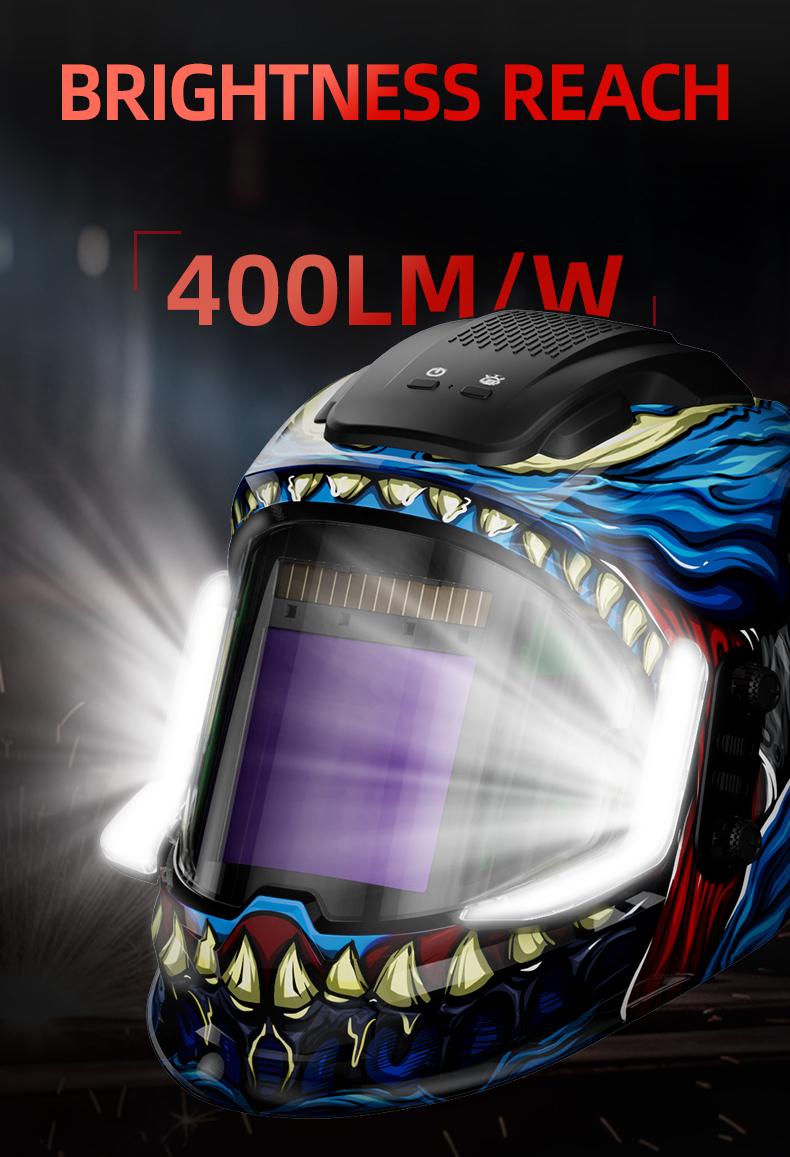 ANDELI MONERDB 4LED 3.94x3.74 Auto Darkening Welding Helmet with True Color Large Viewing Screen 6 Arc Sensors for MIG TIG ARC CUT Welding Heavy Duty Weldingmask Weldingcap
