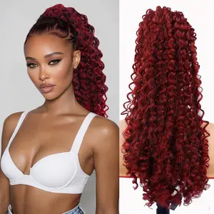 Ponytail Extension Drawstring Ponytail for Black Women 20 Inch Synthetic Long Afro Curly Fluffy Ponytail for Daily Use