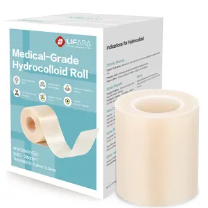 LIFARA Hydrocolloid Roll for Wound Care - Cut-to-Size, Extra Large Hydrocolloid Patch Bandages with Self-Adhesive, Ultra Absorbent, Flexible & Waterproof, First Aid Kit Essential (2in*8ft, 11.8mil/ 0.3mm Thickness))