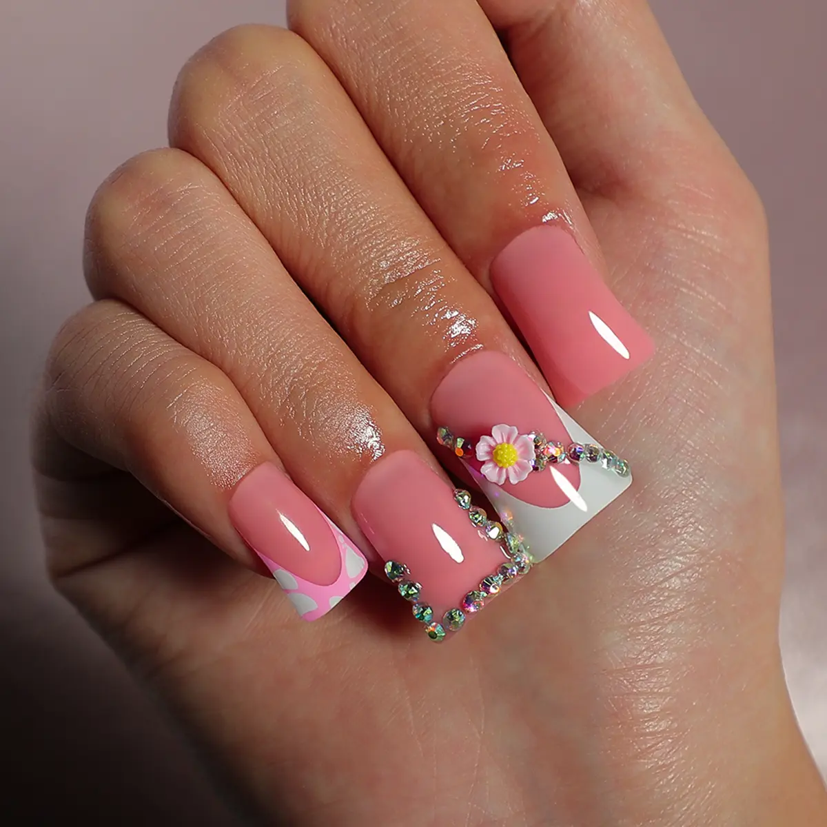 Duck Nails Fashion Press on Nails Set, 24pcs,Suitable for Women and Girls to DIY Artificial Nail Art press-on nail woman diy