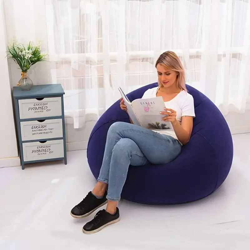 1 large-sized lazy inflatable sofa chair, PVC bean bag sofa, suitable for indoor and outdoor seating, Beanbag Lazy Sofa