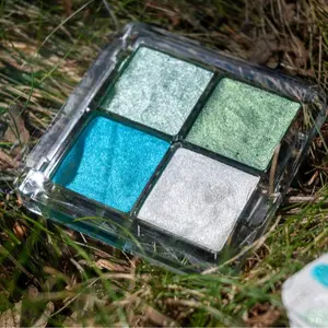 Mint Mirage Watercolor Shimmer Paint Set 4-Color Palette Silky Smooth Rich Colors for Nature Coastal Illustrations & Artistic Explorations