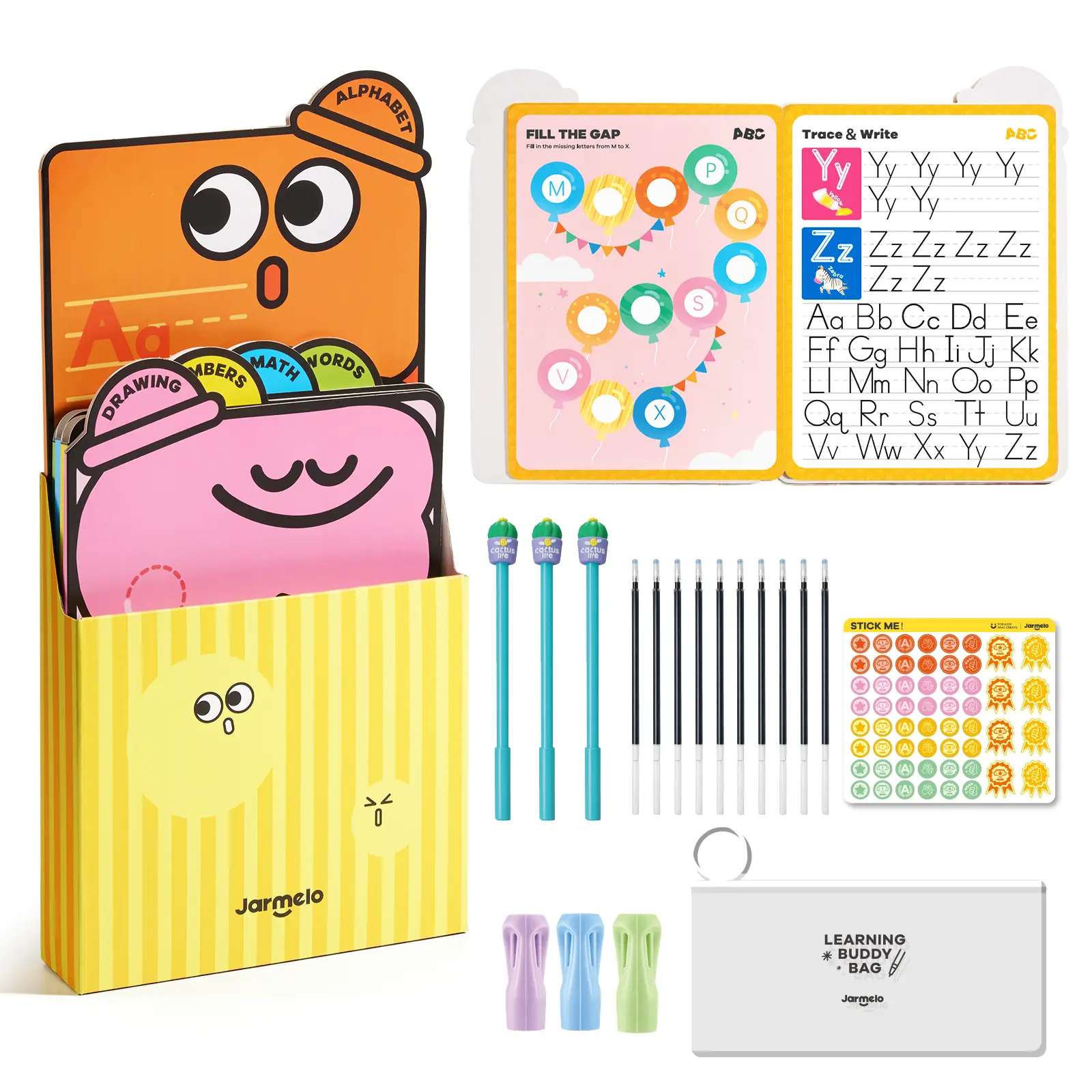 Reusable Grooved Tracing Books with Disappearing Ink - Double-Sided Handwriting Workbook for Early Elementary Kids, Tracing Aid with Theme Tabs, School Supplies for Back-to-School Shopping