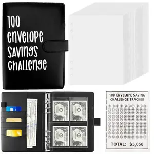 100 Envelopes Money Saving Challenge Binder, A5 Cash Envelope Budget Planner to Save $5,050, Easy & Fun Budgeting System with Numbered Envelopes, Financial Organizer Book, Perfect Mother’s Day Gift