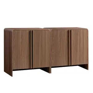 AMERLIFE Fluted Buffet Cabinet with Storage, Modern Sideboard Cabinet with Doors & Adjustable Shelf, Console Table & Credenza for Living Room, Dining Room & Entryway