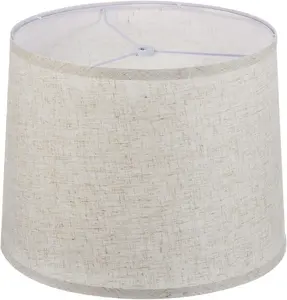 Lamp shades for Table Lamps 11.4" Top x 12.6" Bottom x 9.8" High Drum Lamp shades for Floor Lamps Medium Linen Lampshade Easy Assembly for Lamp Replacement, Beige