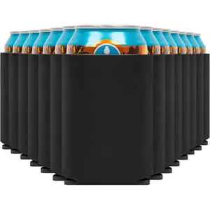 Soft Insulated Beer Can Cooler Sleeves (30-Pack) – Plain Black Can Sleeves for Soda, Beer & Water Bottles – HTV Friendly for Vinyl Projects, Wedding Favors & Gifts