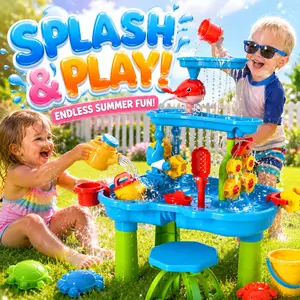 3 Tier Sand and Water Table Summer Outdoor Play Set Beach Surf Soaking bath Toy  Backyard Birthday Holiday Christmas Gift for kids Pool Set Pool Float swimming pool pool accessories