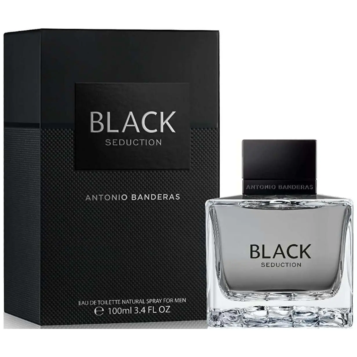 Antonio Banderas Black Seduction Spicy Oriental Men's EDT Fragrance - 3.3/3.4 oz, New in Box, Boxed/Packaged Noir, Non-Sweet Blackcurrant, Fruity Ambery Musk, Intense Bergamot, Warm Woody Notes, Boxed Men's Fragrance, Non-Sweet Men's Fragrance