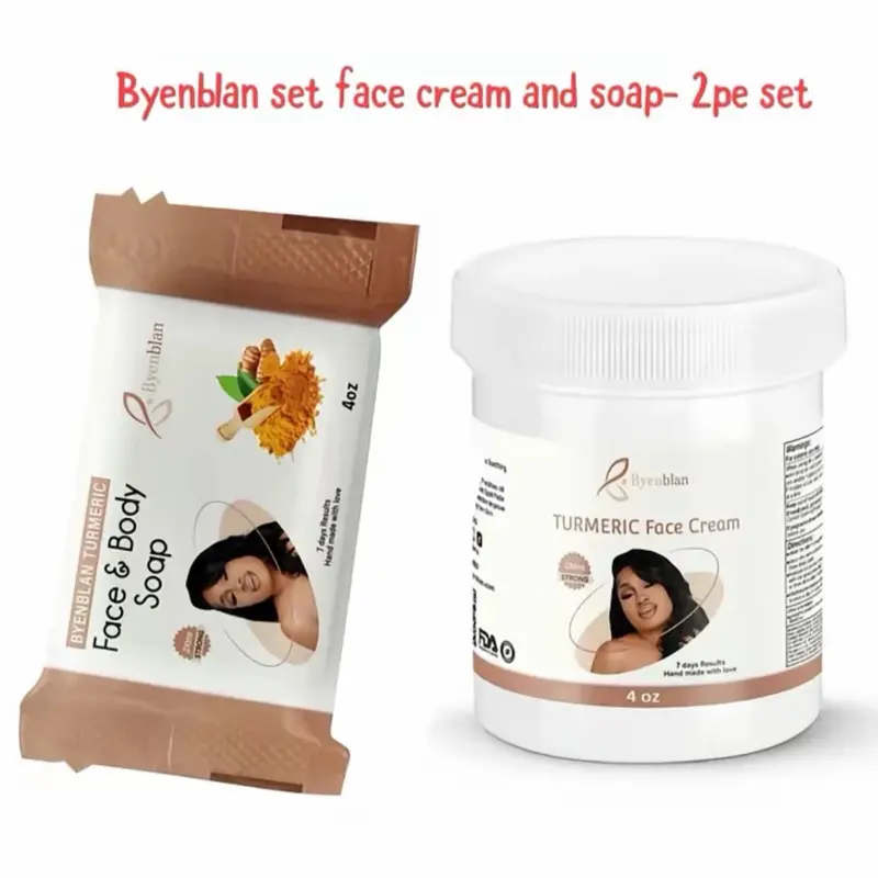 Turmeric face cream and soap set