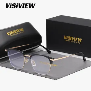 VISIVIEW unisex stylish full-frame glasses with anti-blue light square clear lenses