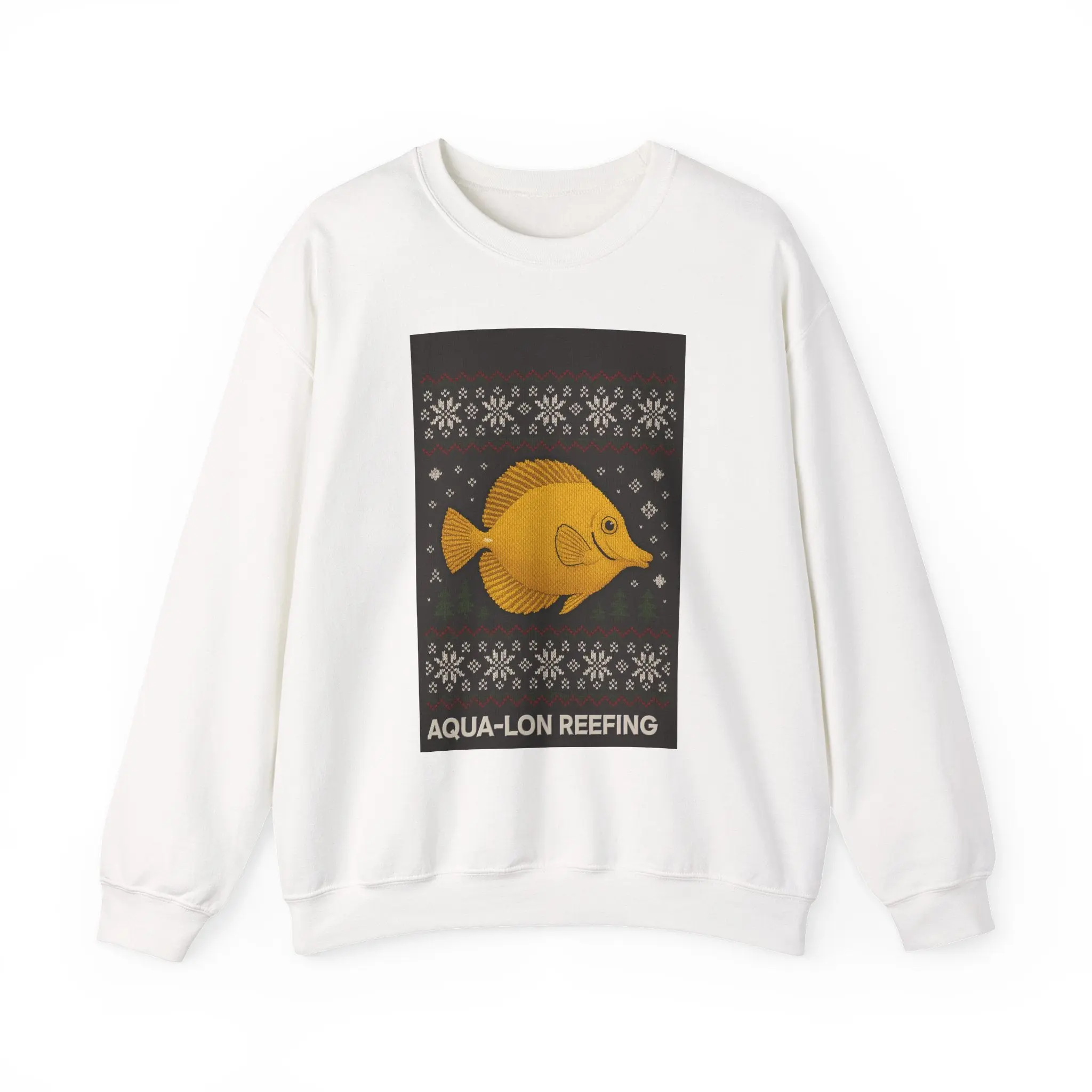 Sweatshirt — Aqua-Lon Reefing Yellow Tang Holiday Crewneck