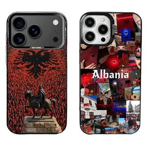 Albania Albanians Flag Phone Cases for IPhone 17 Promax Pro Air 16 Plus 15 14 13 12 11 Black TPU IMD Shockproof Protective Cover Gift For Birthday Christmas Halloween