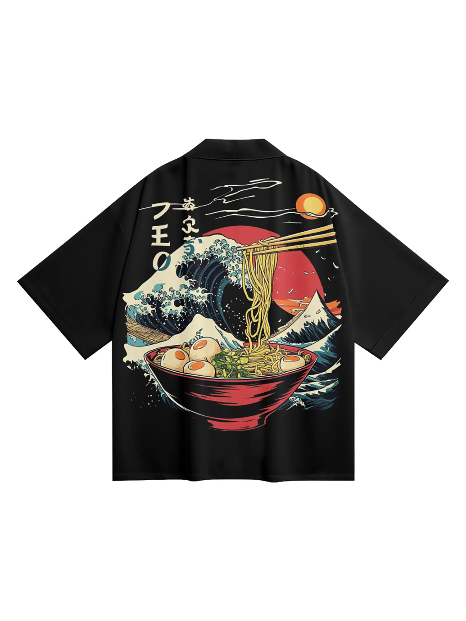 K02 Niepce Black Japanese Streetwear Lightweight Ramen Kimono for Men