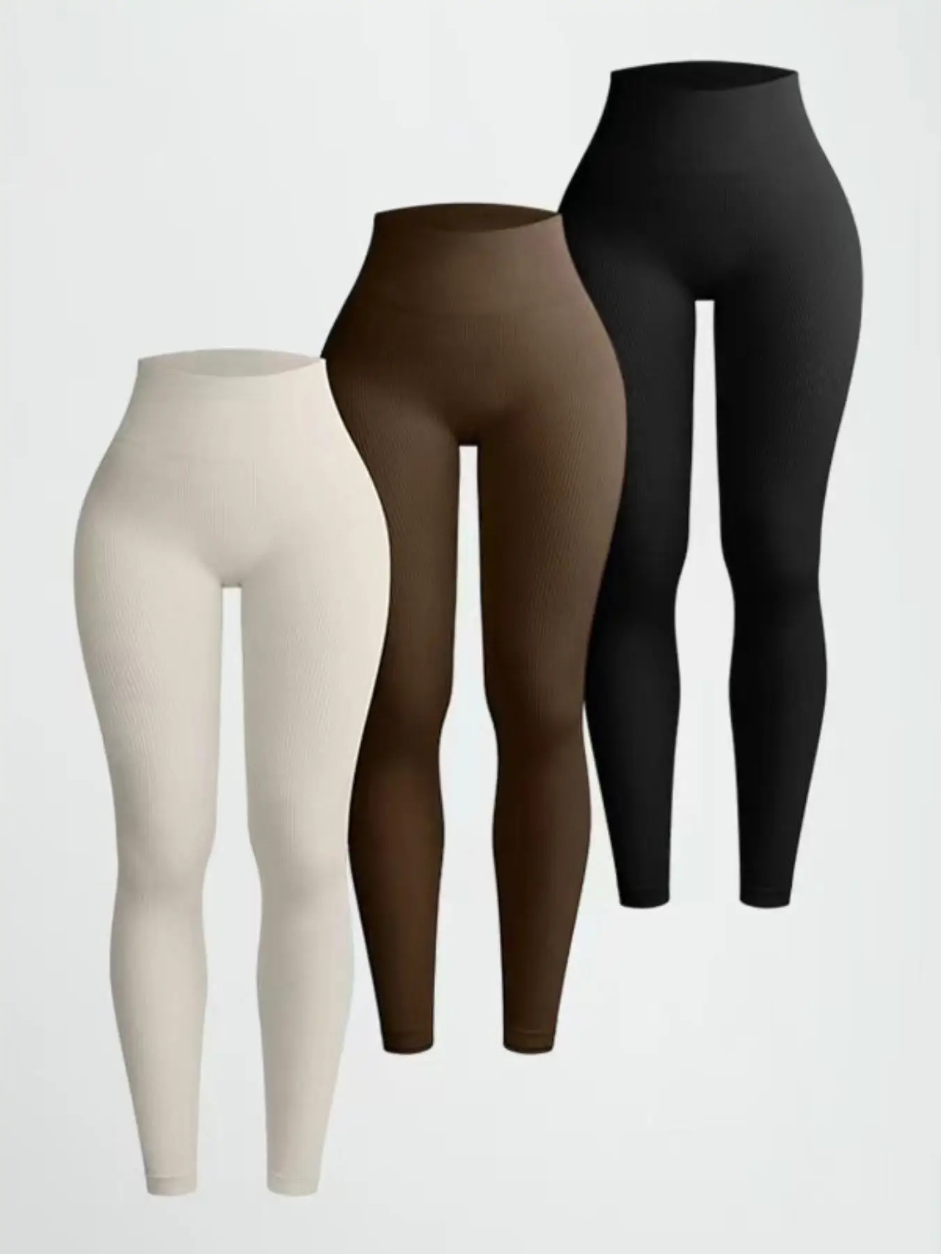 Women's High-Waisted Seamless Sporty Yoga Pants, Breathable Stretch Gym Wear, Tight-Fit Plain Design, All-Season Fitness Apparel