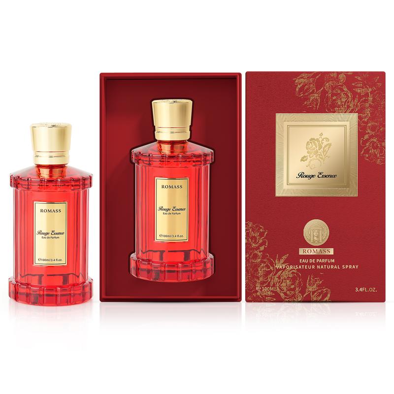 ROMASS Rouge Essence Luxe Perfume - 12+ Hours Long-Lasting Fragrance with Vibrant Saffron, Warm Amber, Woody Accords & Creamy Almond Notes in Gold Bottle TikTokShopBlackFriday